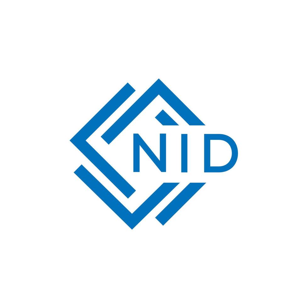 nid carta logotipo Projeto em branco fundo. nid criativo círculo carta logotipo conceito. nid carta design.nid carta logotipo Projeto em branco fundo. nid c vetor