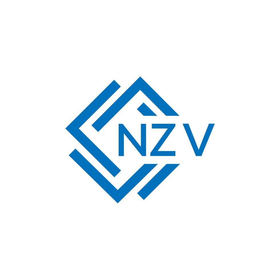 nzv carta logotipo Projeto em branco fundo. nzv criativo círculo carta logotipo conceito. nzv carta Projeto. vetor