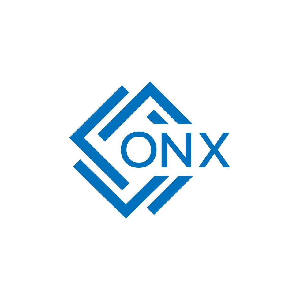 onx carta logotipo Projeto em branco fundo. onx criativo círculo carta logotipo conceito. onx carta Projeto. vetor