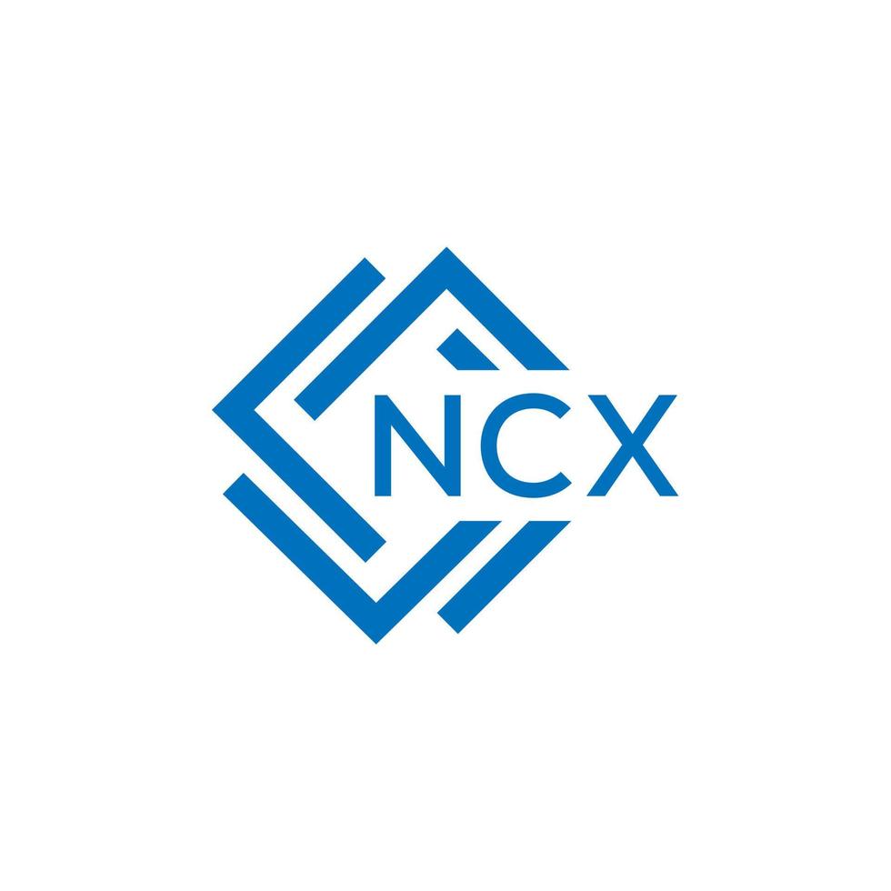 ncx carta logotipo Projeto em branco fundo. ncx criativo círculo carta logotipo conceito. ncx carta Projeto. vetor