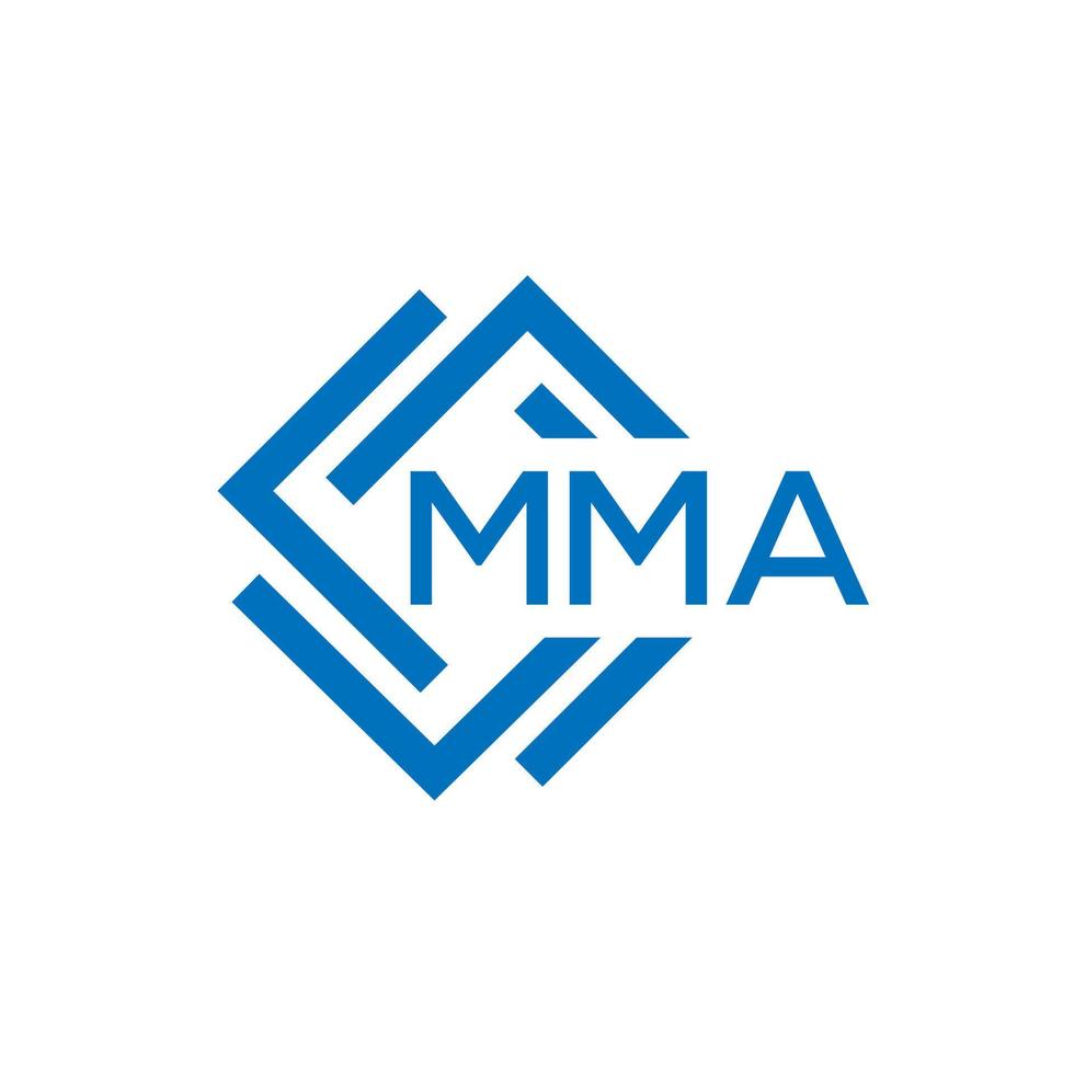 MMA carta logotipo Projeto em branco fundo. MMA criativo círculo carta logotipo conceito. MMA carta Projeto. vetor