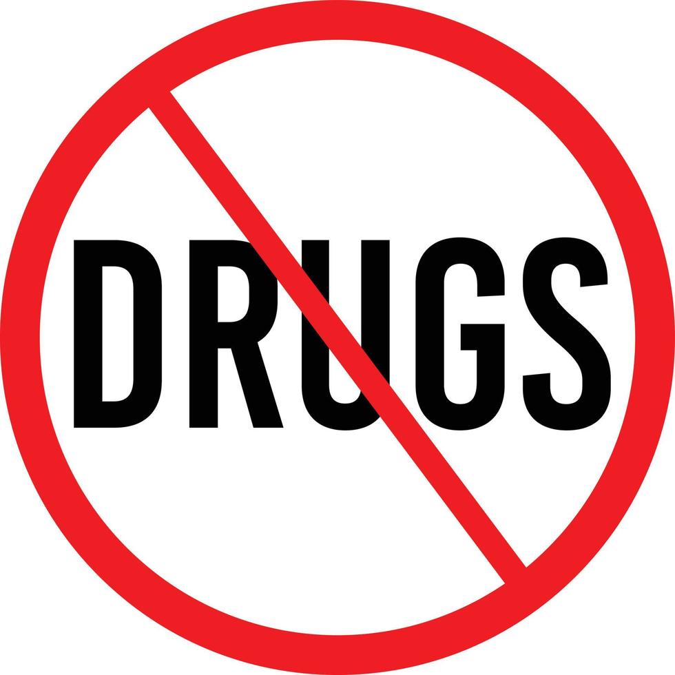 não usar do drogas é permitido. restrição ícone vetor
