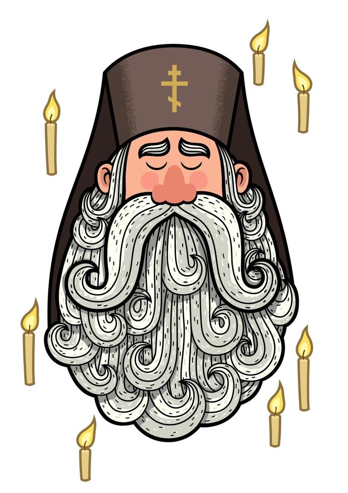 ortodoxo sacerdote em branco vetor