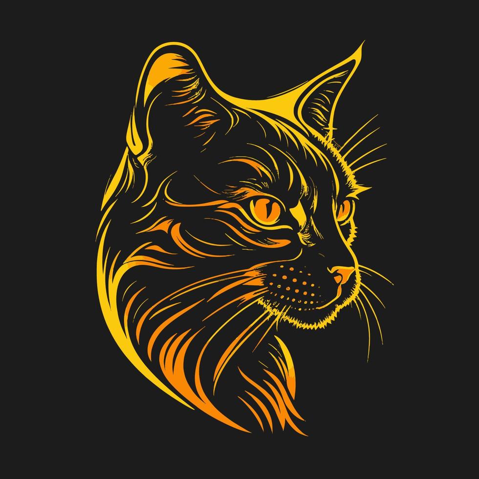 gato cabeça gatinho símbolo - jogos gato logotipo elegante elemento para marca - abstrato ícone símbolos vetor