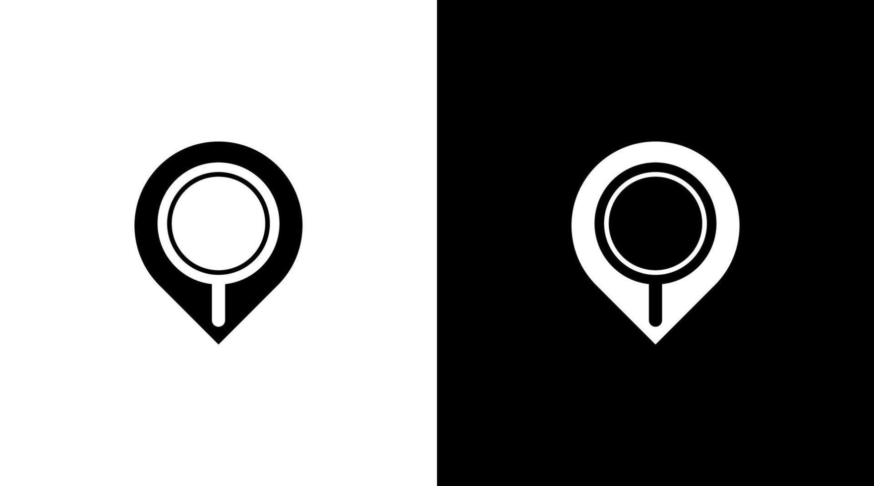 localizador logotipo localização PIN com lupa GPS posição ícone ilustração estilo desenhos modelos vetor