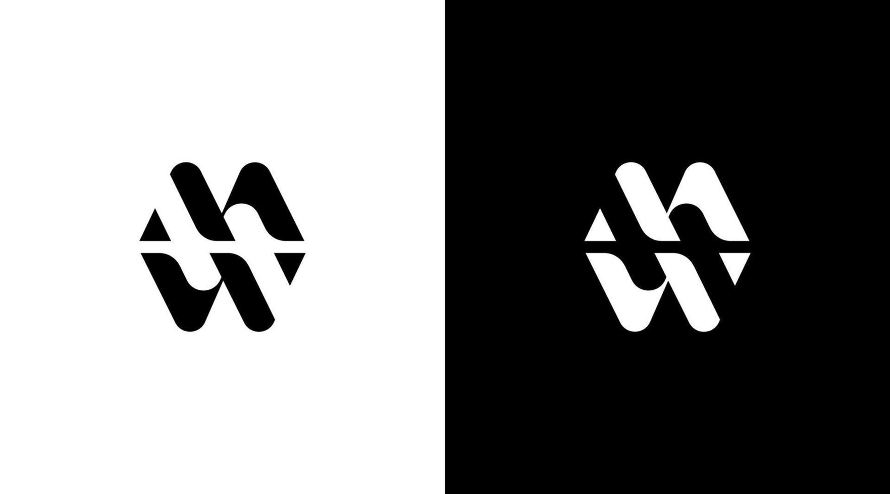 carta mw logotipo vetor inicial monograma Preto e branco ícone estilo Projeto modelo
