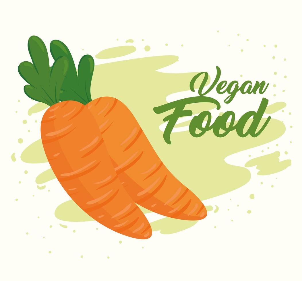 banner com cenouras veganas frescas vetor