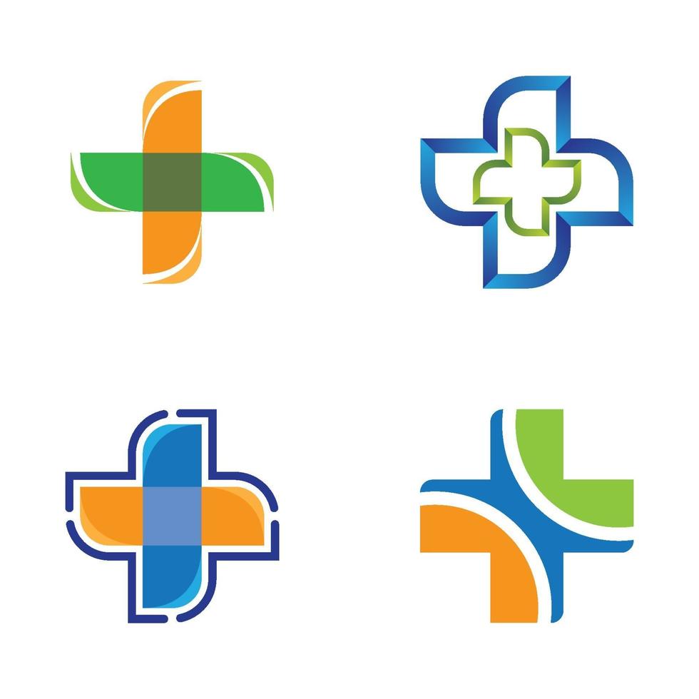 conjunto de imagens de logotipo de cuidados médicos vetor