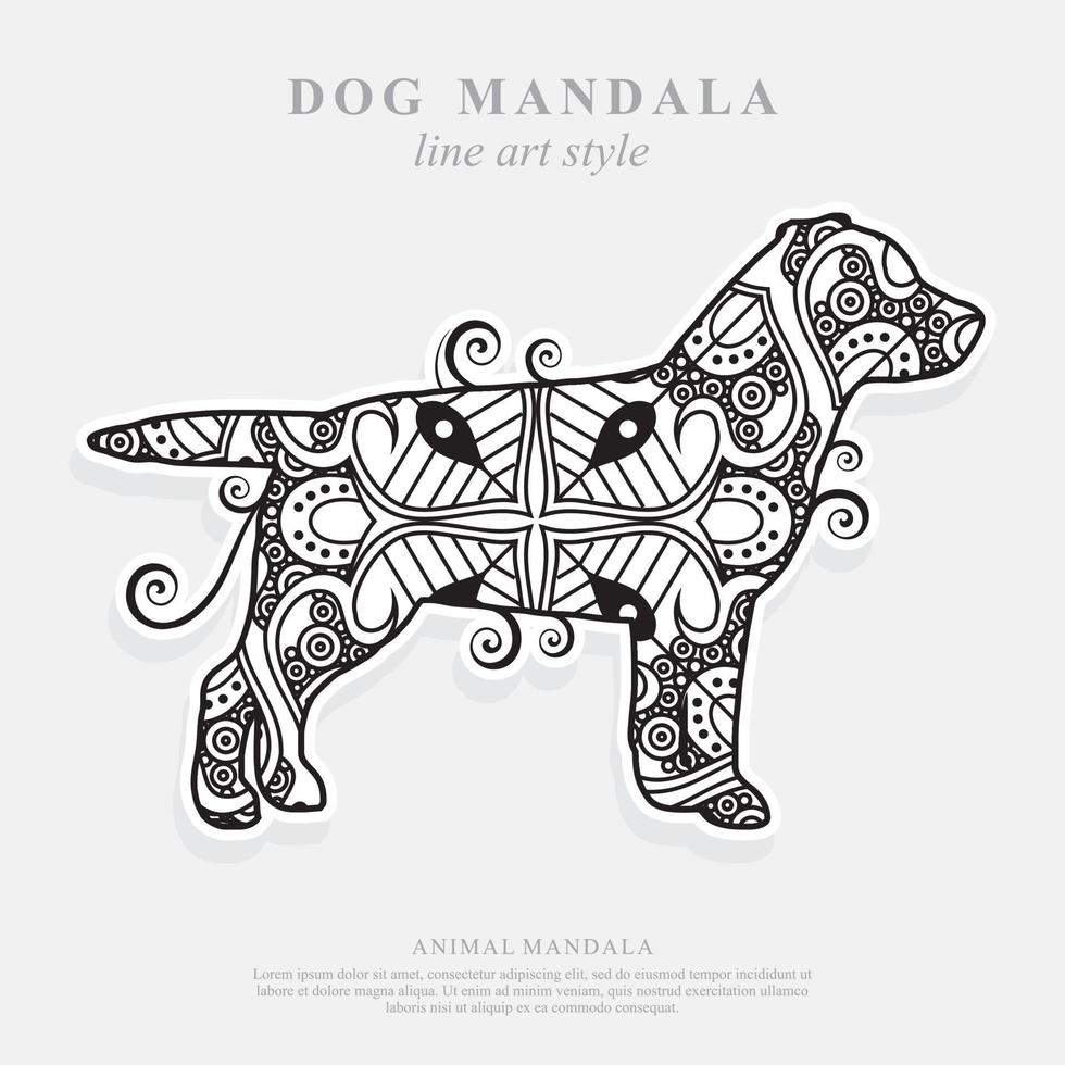 mandala de cachorro. elementos decorativos vintage. padrão oriental, ilustração vetorial. vetor