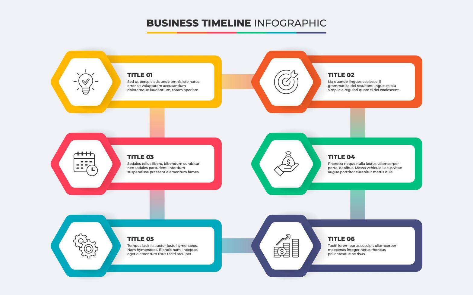 o negócio processo passos infográfico Linha do tempo ciclo vetor