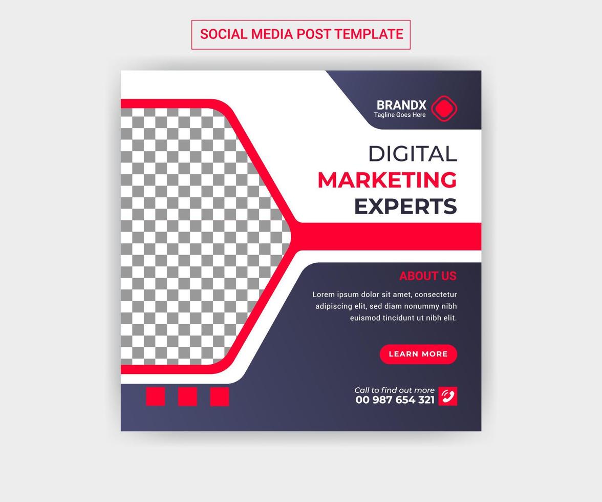 pós-design de mídia social de marketing digital vetor