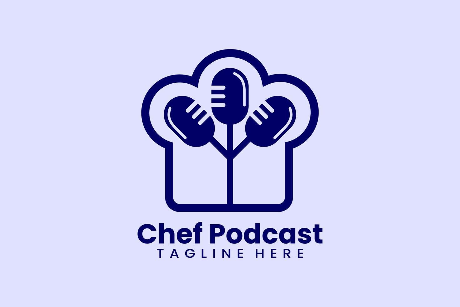 plano chefe de cozinha podcast logotipo modelo vetor Projeto