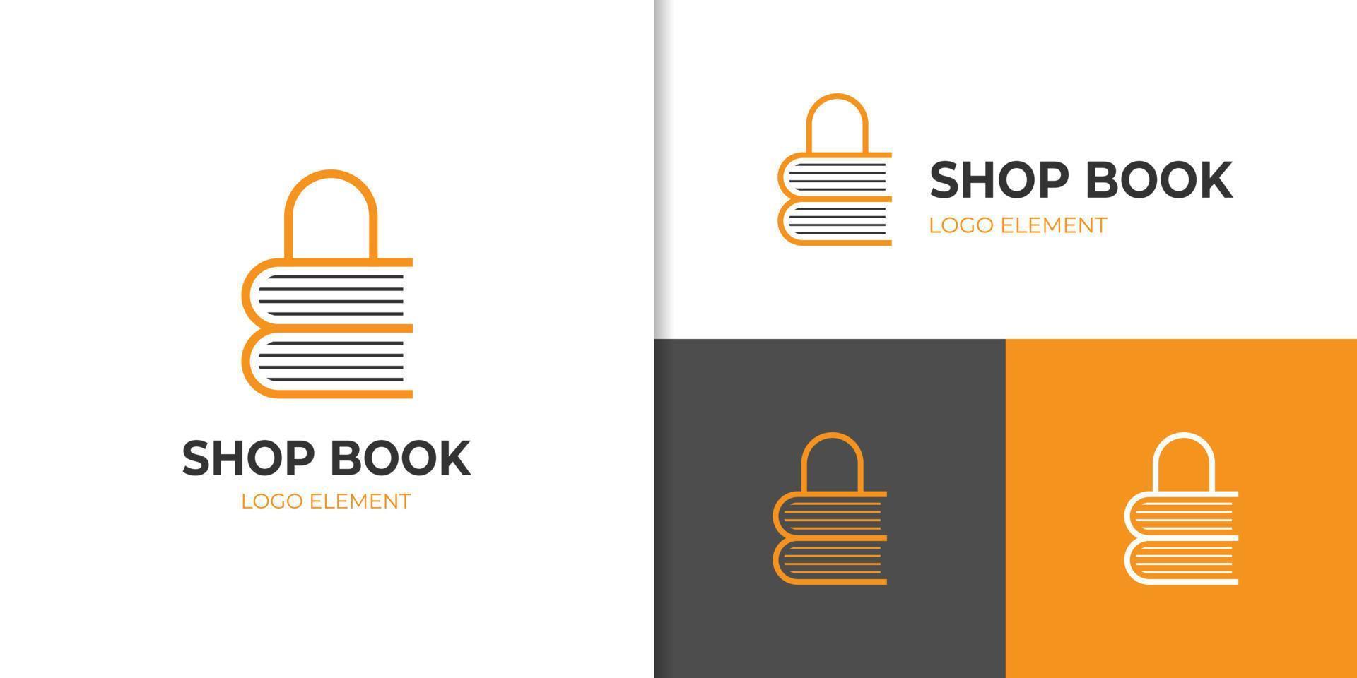 linha livro logótipo ícone Projeto elemento para livro loja logotipo Projeto modelo vetor