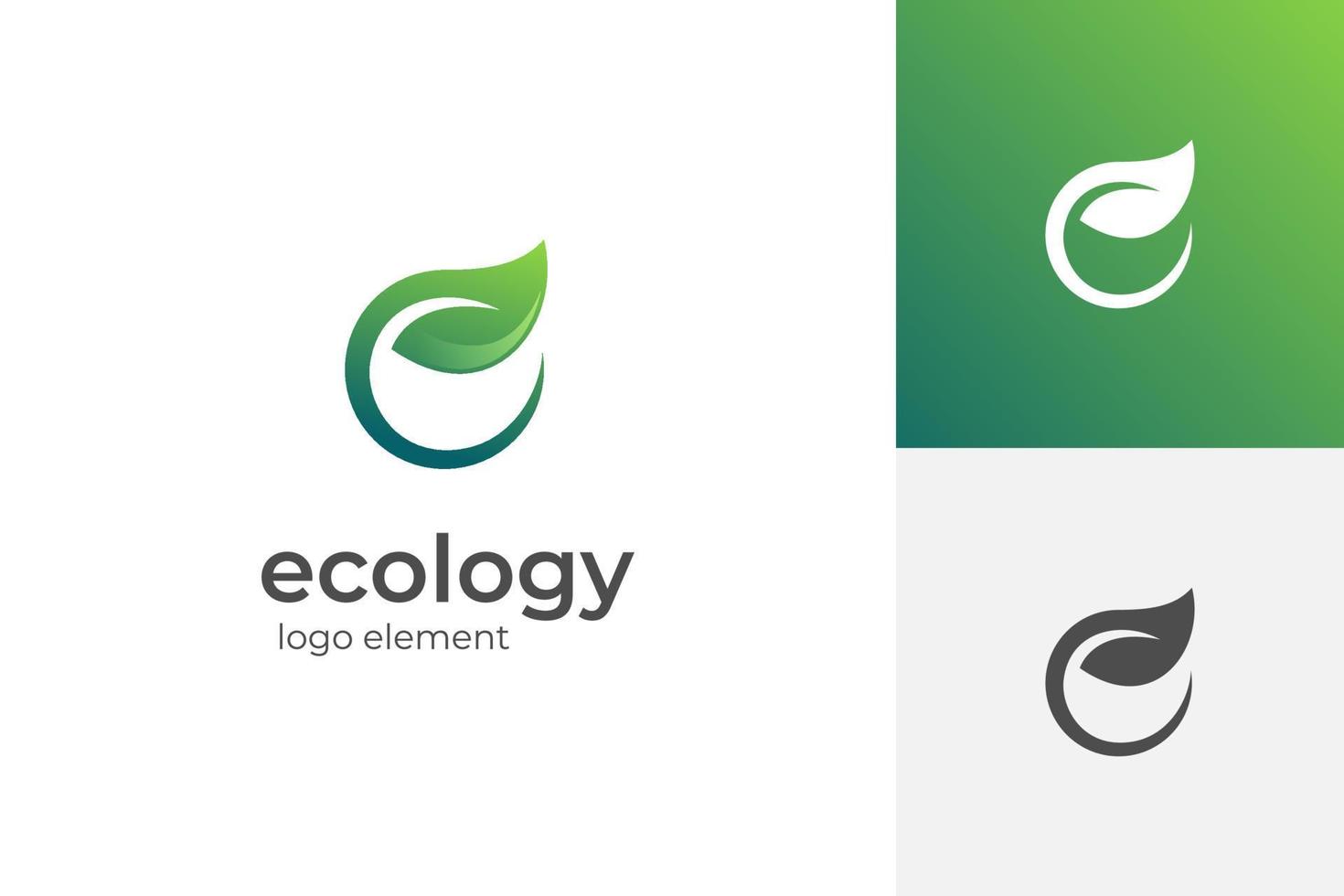 volta círculo simples carta e ecologia logotipo Projeto com folha símbolo, verde meio Ambiente simples logotipo elemento vetor