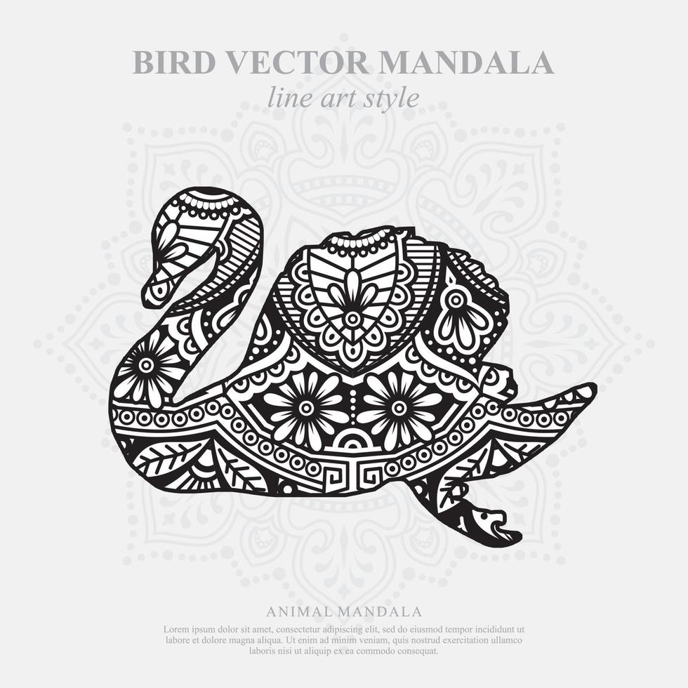 mandala de pássaro. elementos decorativos vintage. padrão oriental, ilustração vetorial. vetor