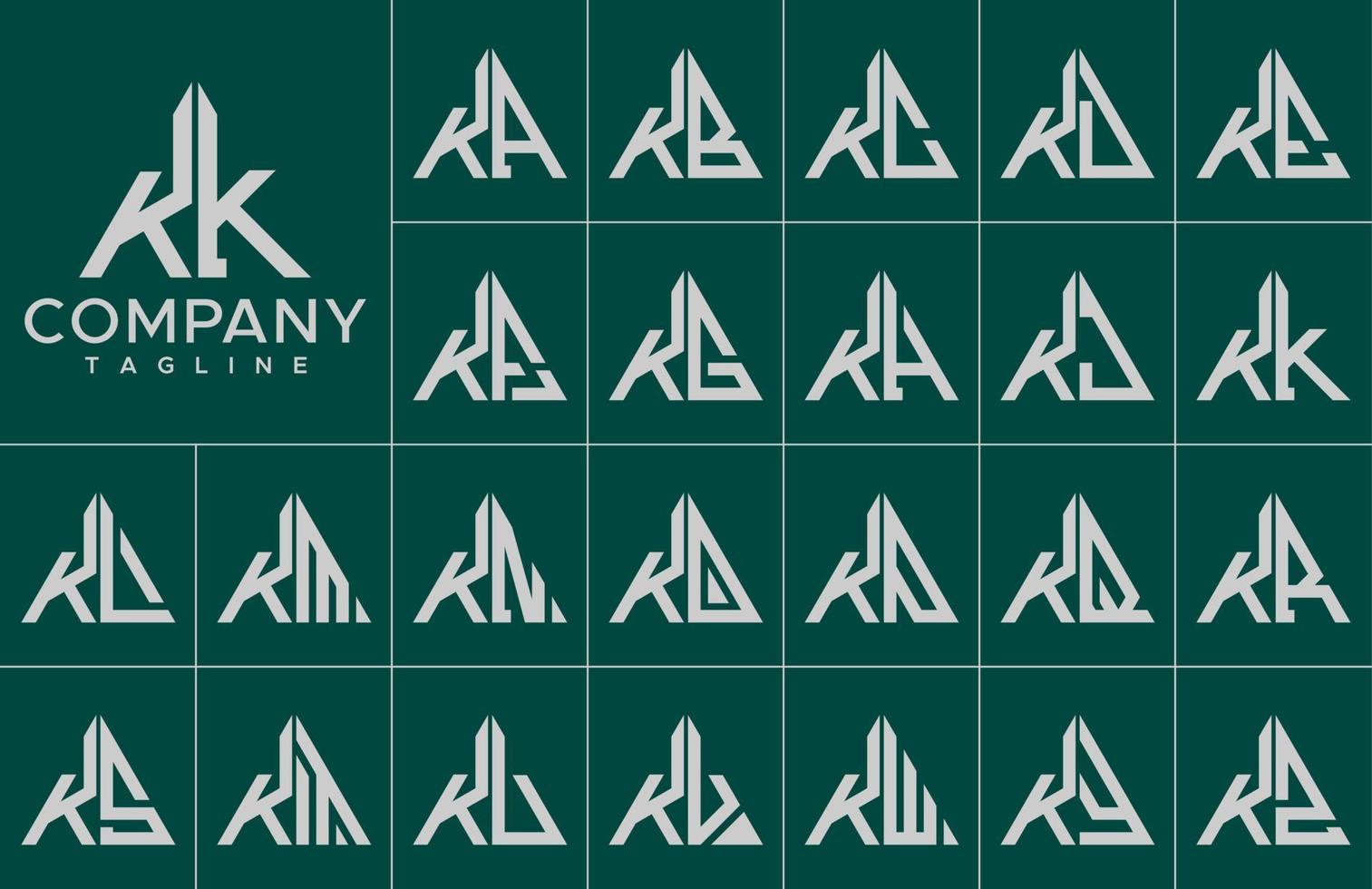 moderno triângulo carta k logotipo Projeto modelo definir. simples linha k inicial logotipo marca vetor
