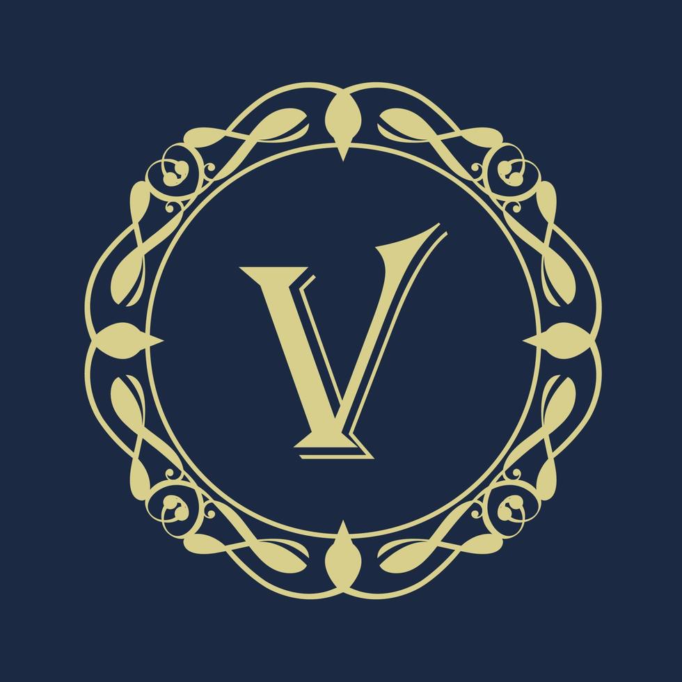 logotipo, abstrato, vintage velho estilo logotipo ícone monograma. carta v logotipo. real hotel, Prêmio boutique vetor
