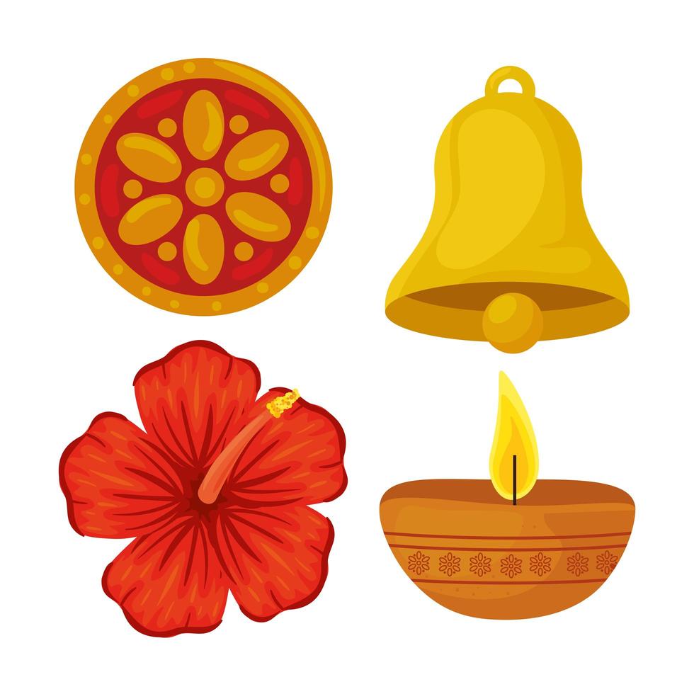 conjunto de ícones de celebração hindu navratri vetor