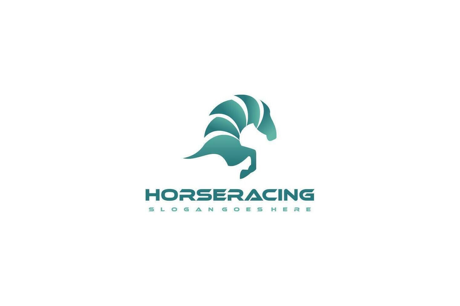 Logotipo de corridas de cavalos vetor
