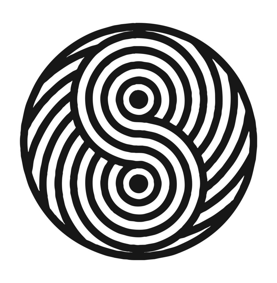 abstrato círculo consistindo do linhas dentro a forma do uma figura oito vetor
