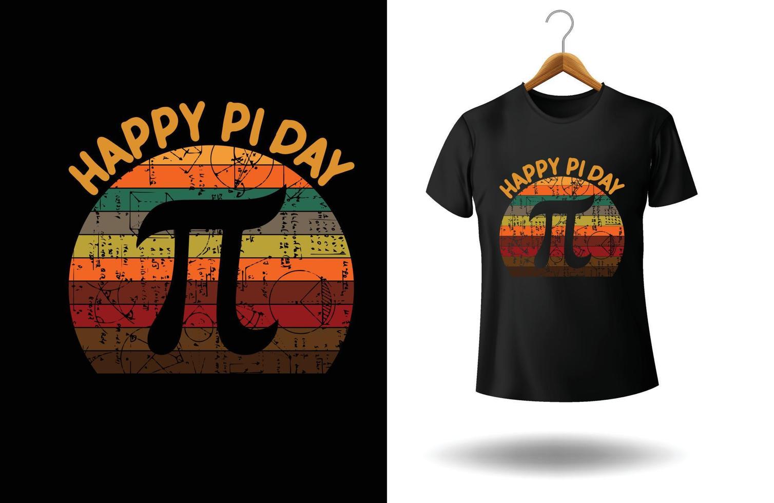 design de camiseta feliz dia do pi vetor