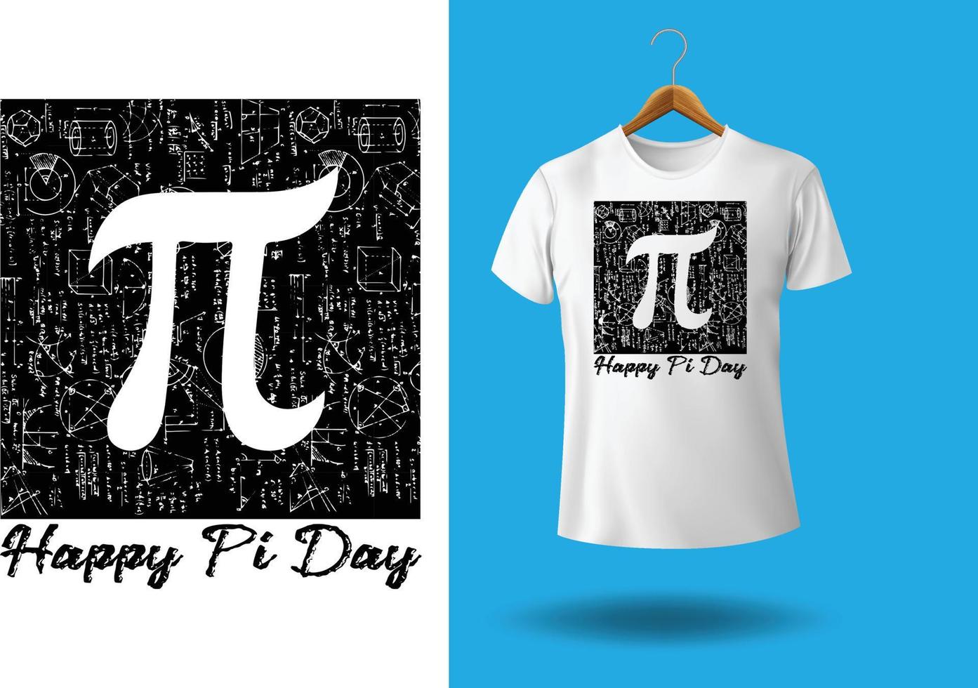 design de camiseta feliz dia do pi vetor