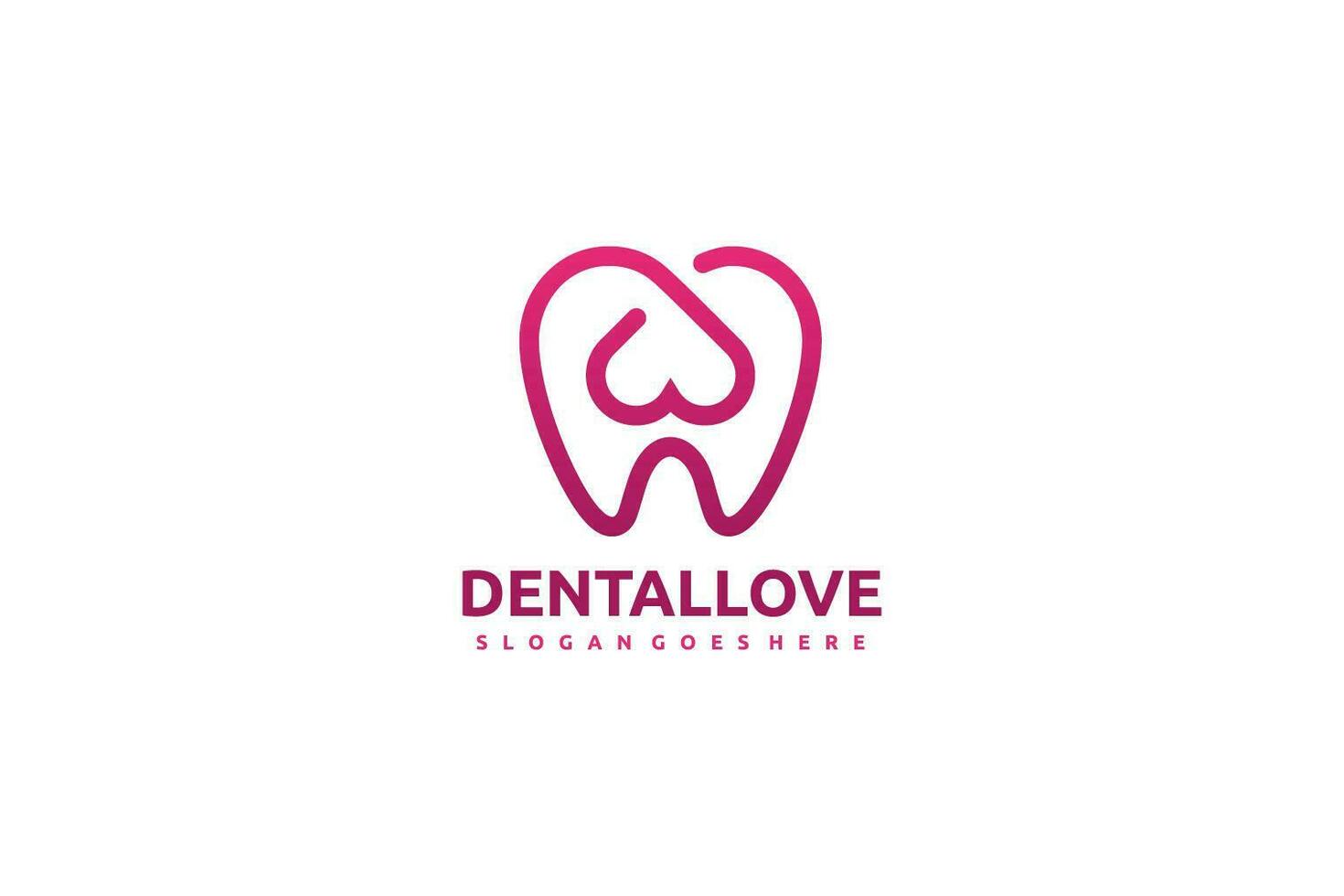 Logotipo dental do amor vetor