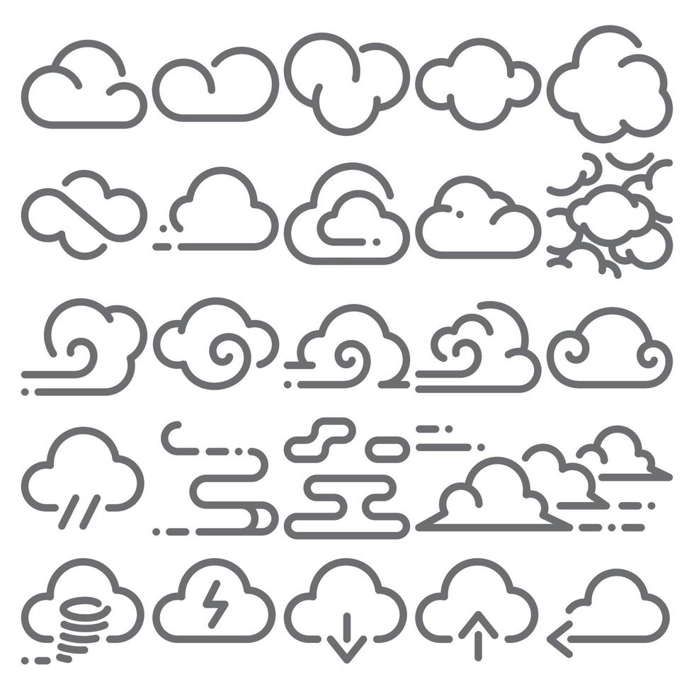 pacote de vetor de ícone de nuvem