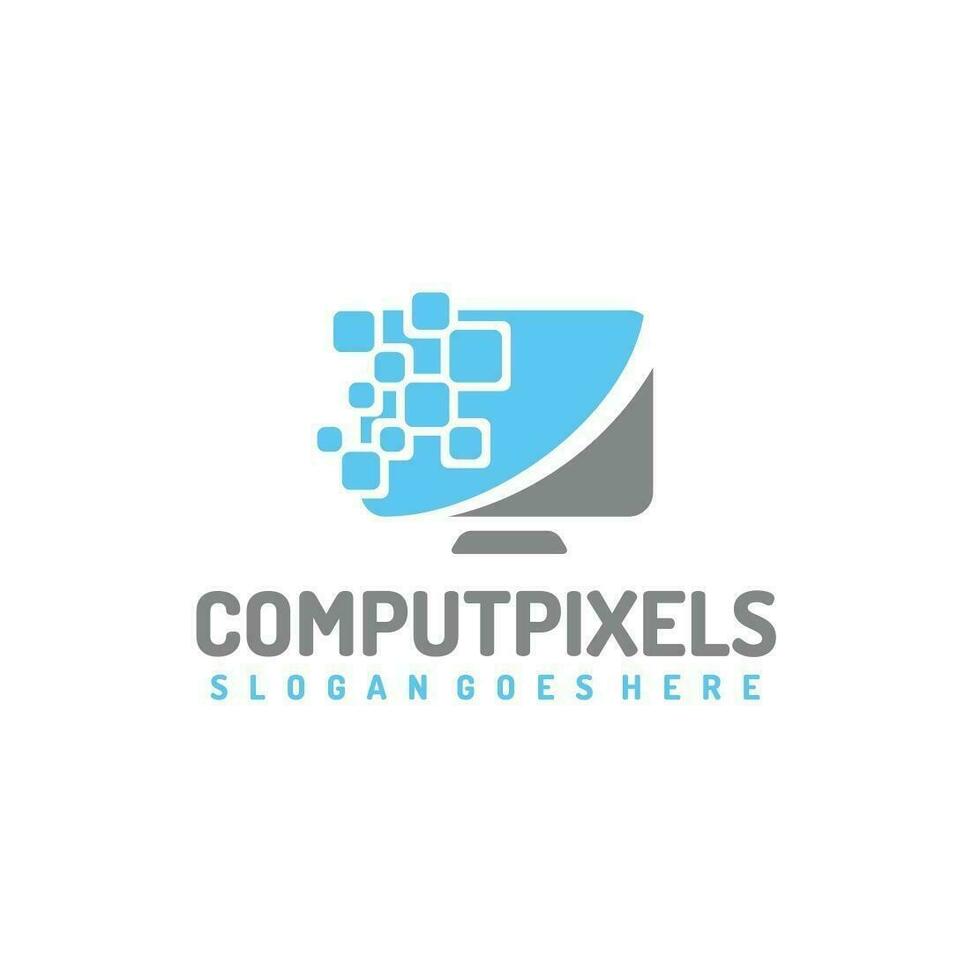 Logotipo de Pixels de Computador vetor