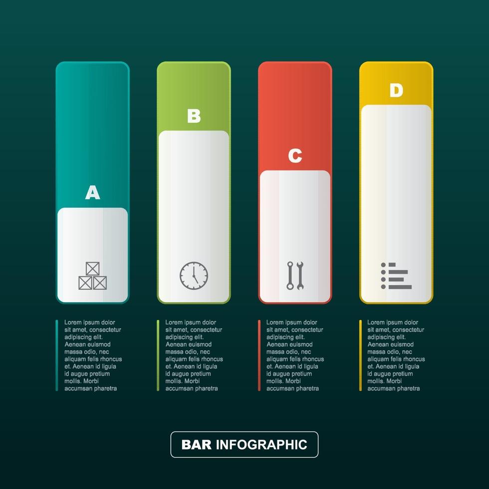 diagrama de gráfico de barras para ilustração de análise financeira vetor