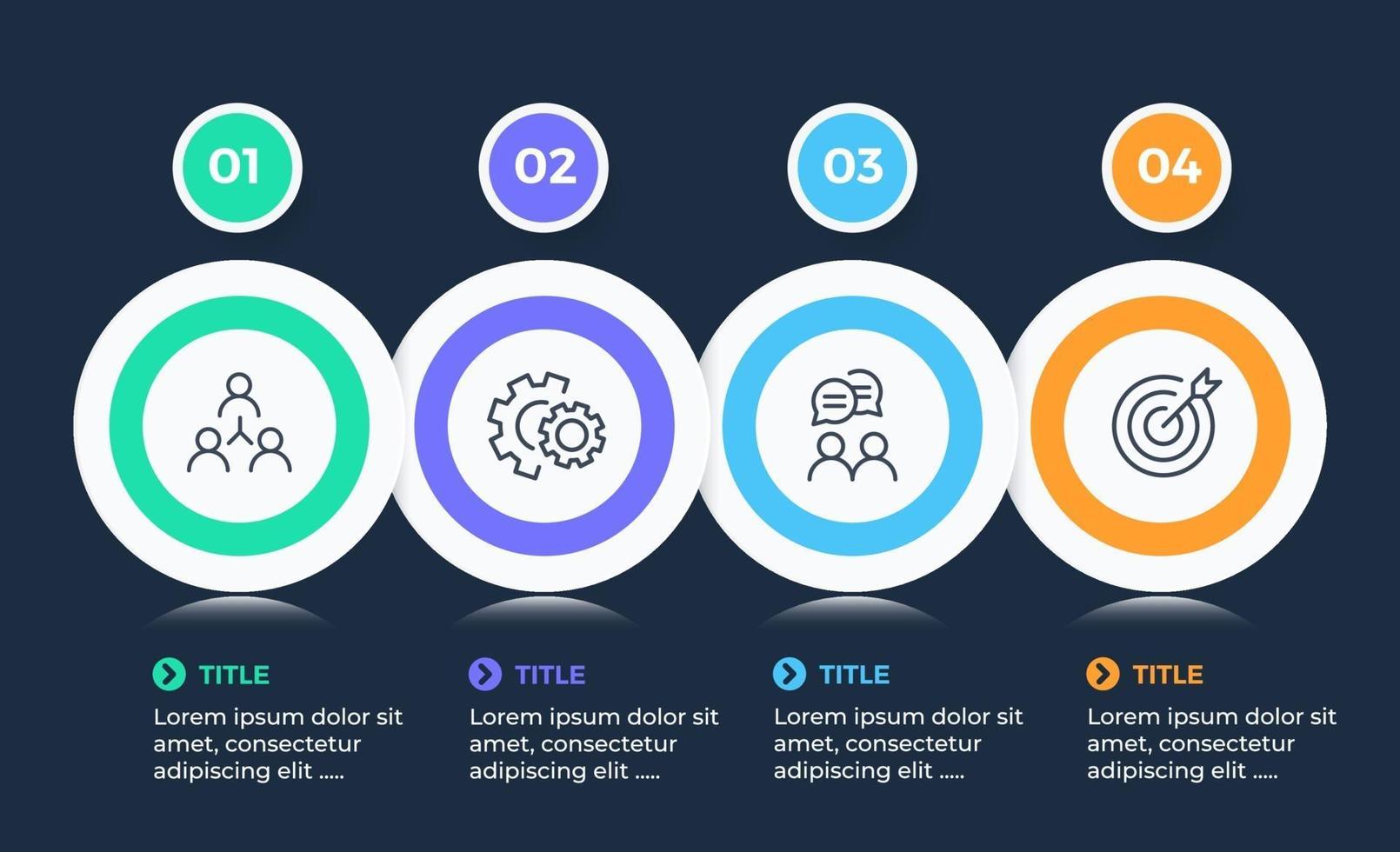 modelo de design de infográfico de vetor com 4 opções de etapas