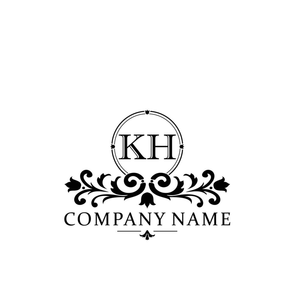 carta kh floral logotipo Projeto. logotipo para mulheres beleza salão massagem Cosmético ou spa marca vetor