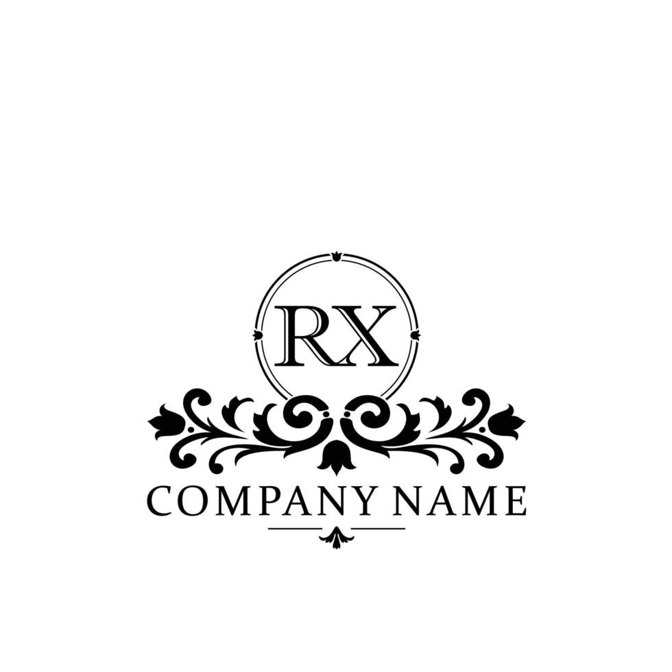 carta rx floral logotipo Projeto. logotipo para mulheres beleza salão massagem Cosmético ou spa marca vetor