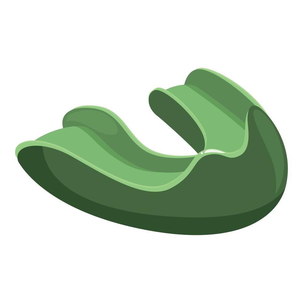 verde protetor bucal ícone desenho animado vetor. dental dentes vetor