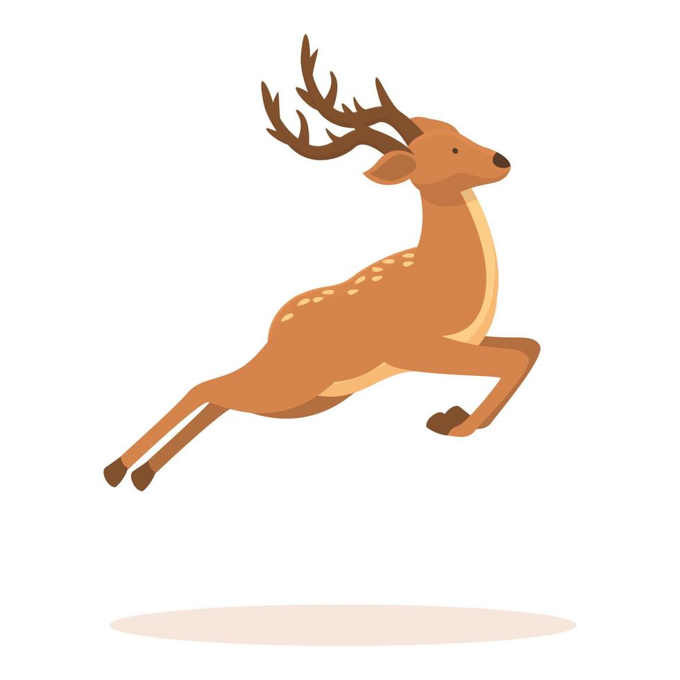 pulando floresta veado ícone desenho animado vetor. rebanho animal vetor