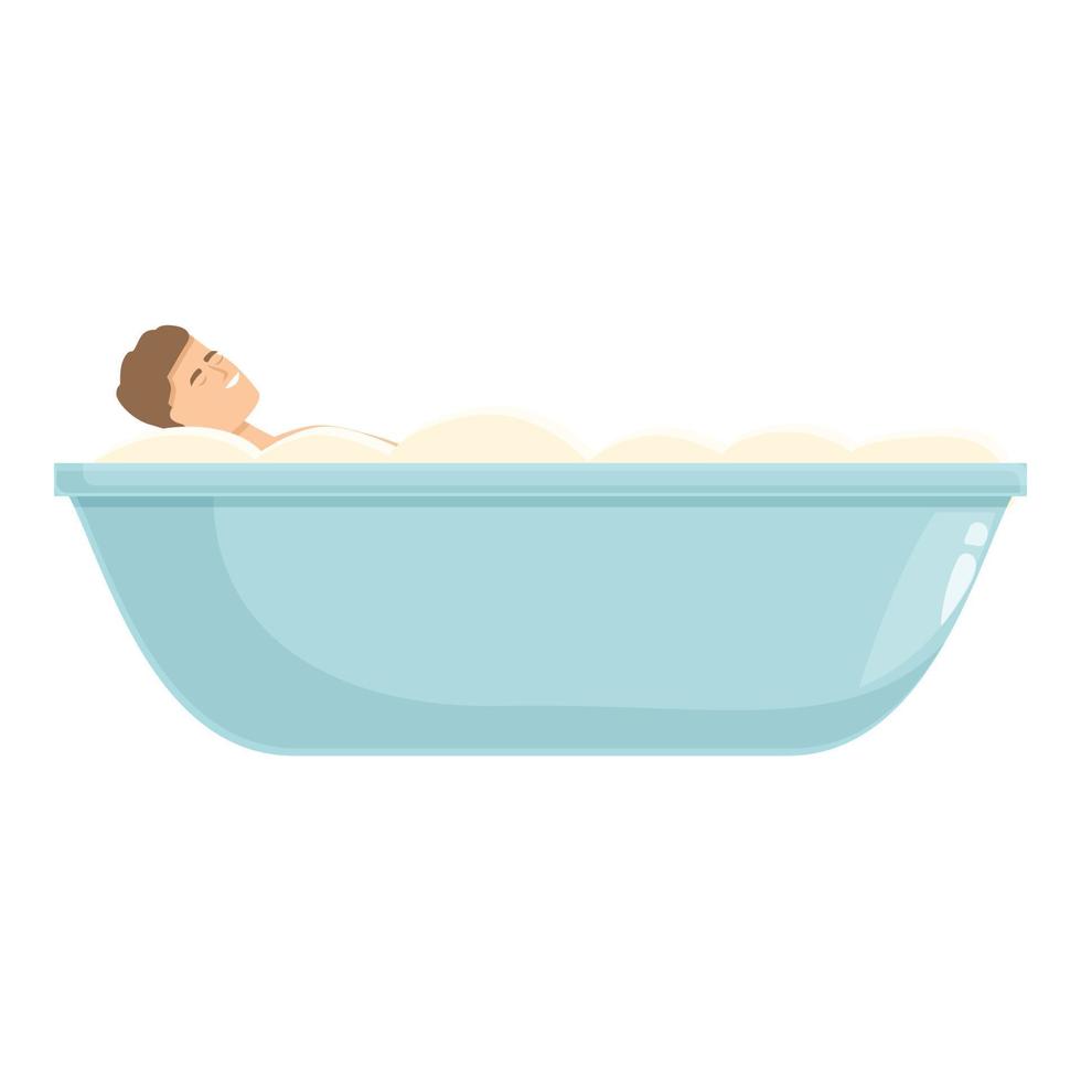 descansar banho homem ícone desenho animado vetor. caloroso água vetor