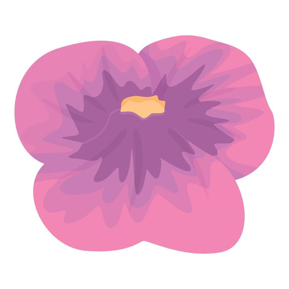 Rosa viola ícone desenho animado vetor. amor-perfeito floral vetor