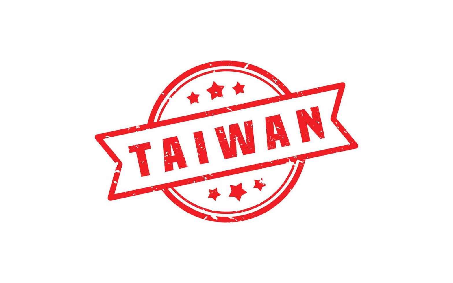 Taiwan carimbo borracha com grunge estilo em branco fundo vetor