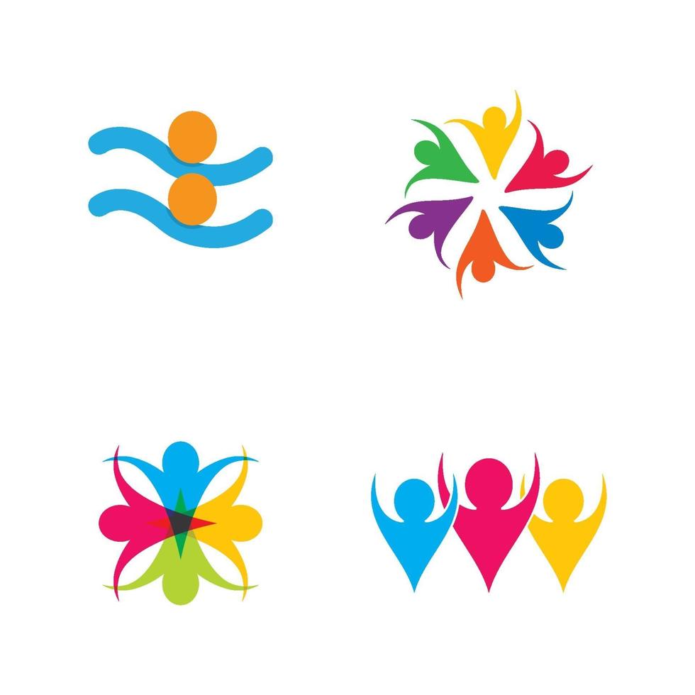 design de imagens de logotipo de cuidado comunitário vetor