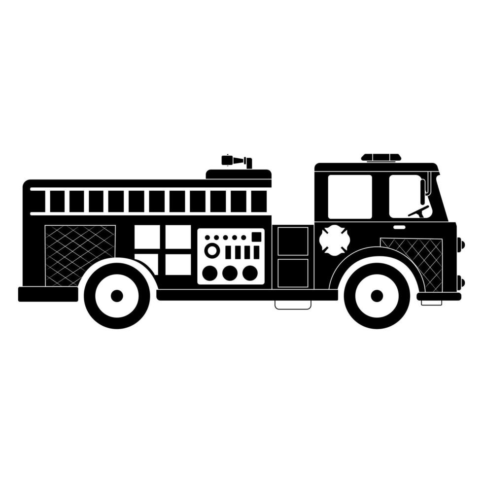 fogo motor ícone vetor. fogo caminhão ilustração placa coleção. fogo departamento símbolo ou logotipo. vetor