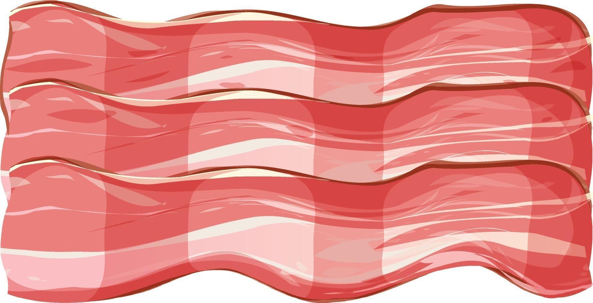 bacon fatiado no fundo branco vetor