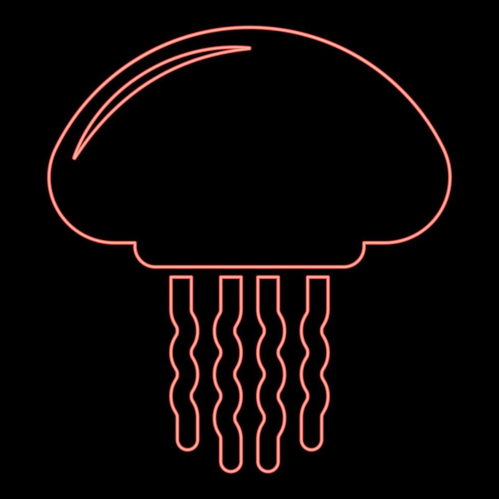 néon medusa medusa vermelho cor vetor ilustração imagem plano estilo