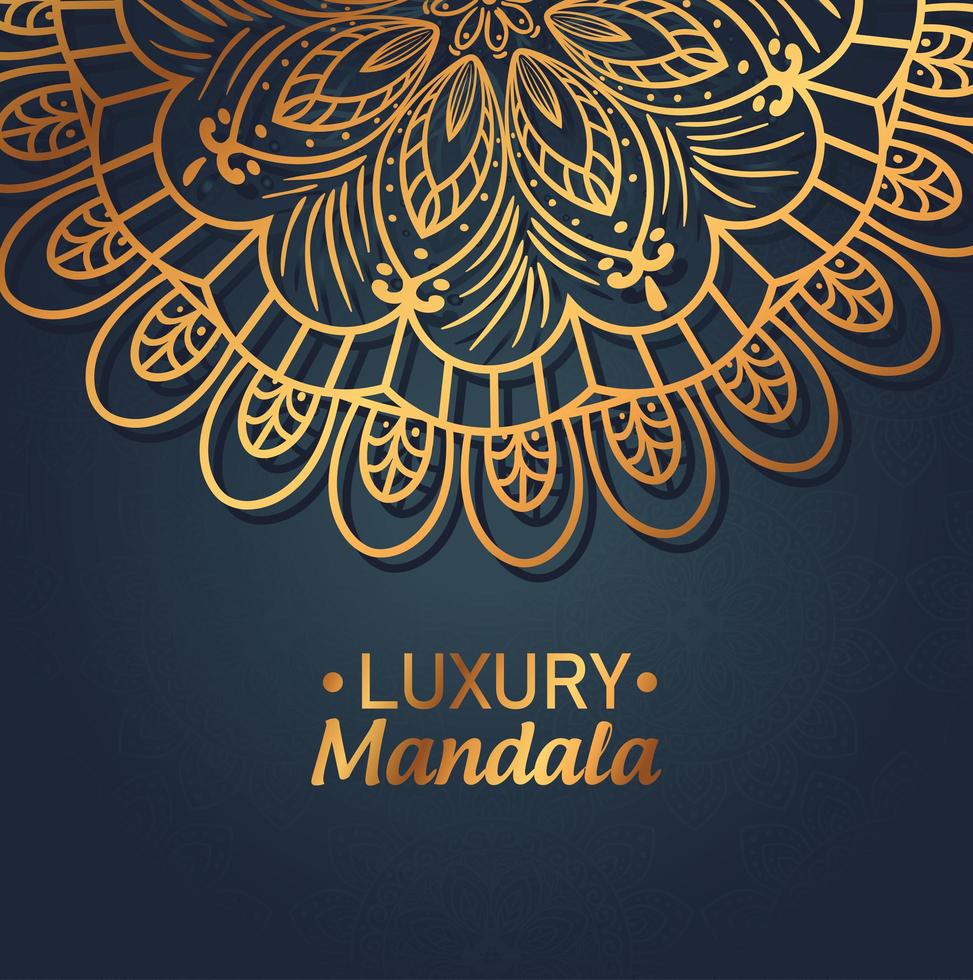 fundo dourado mandala floral vetor