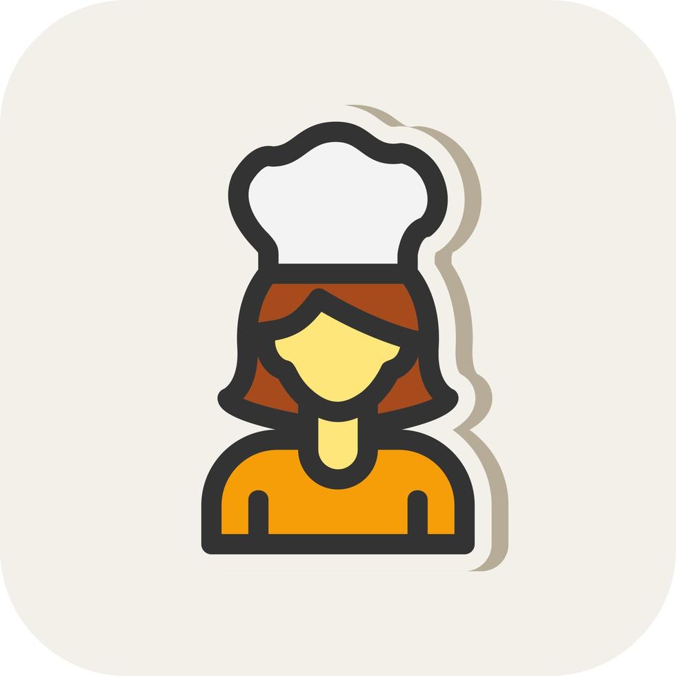 design de ícone de vetor de mulher chef
