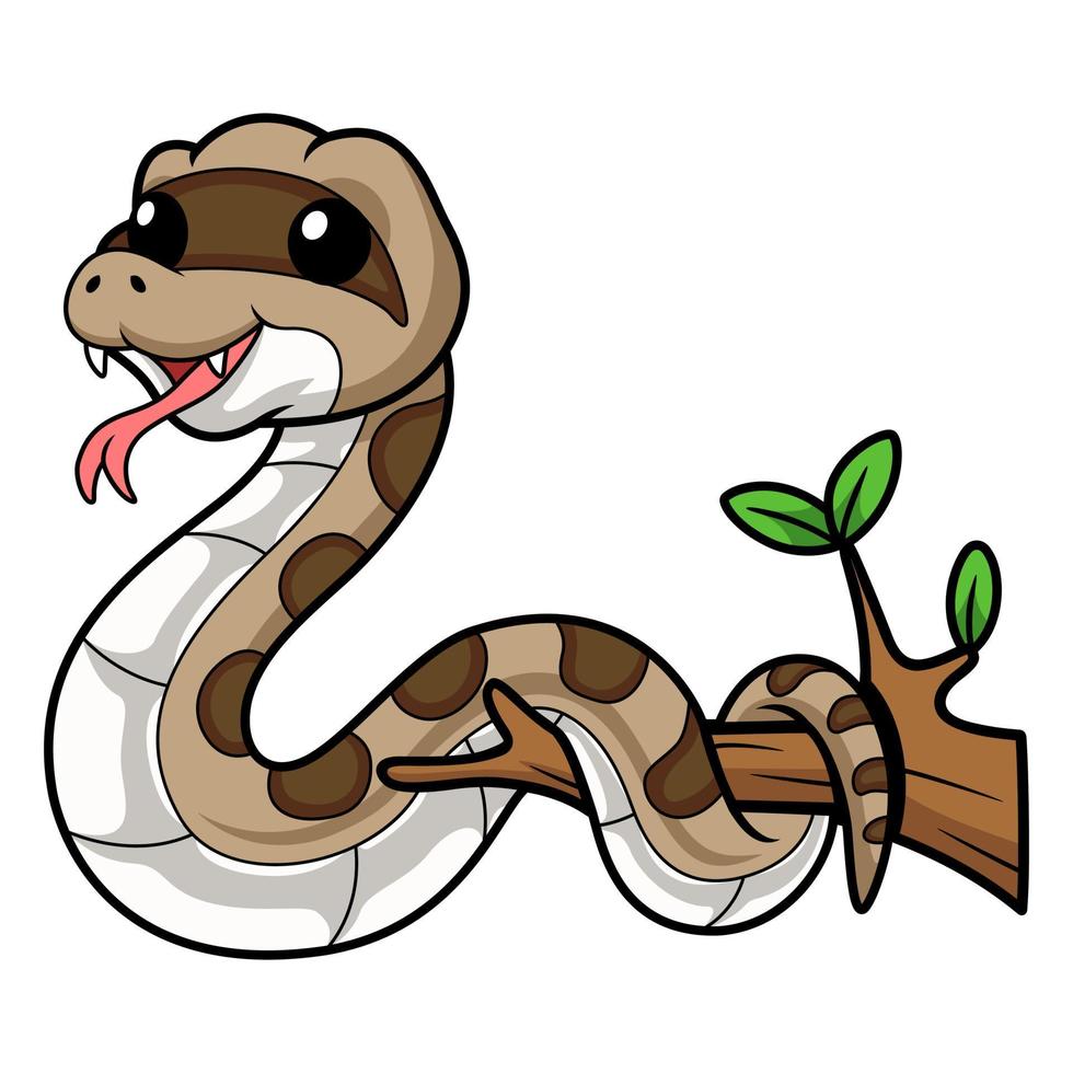 fofa Gopher serpente desenho animado em árvore ramo vetor