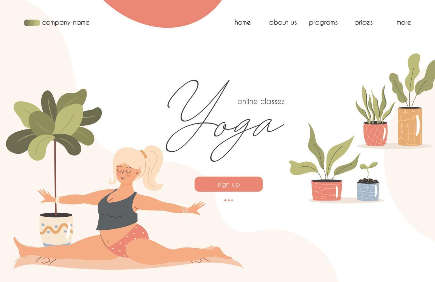 aterrissagem página conceito para conectados ioga Aulas. vetor ilustração