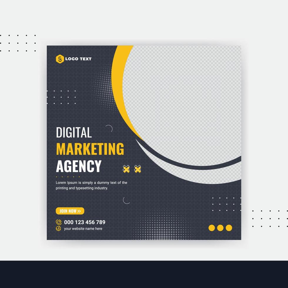 modelo de banner de postagem de mídia social para agência de marketing digital vetor