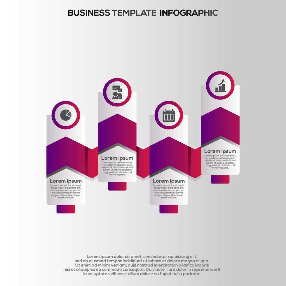 Prêmio vetor gradiente infográfico passos modelo