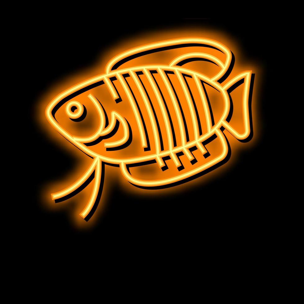 gourami peixe néon brilho ícone ilustração vetor