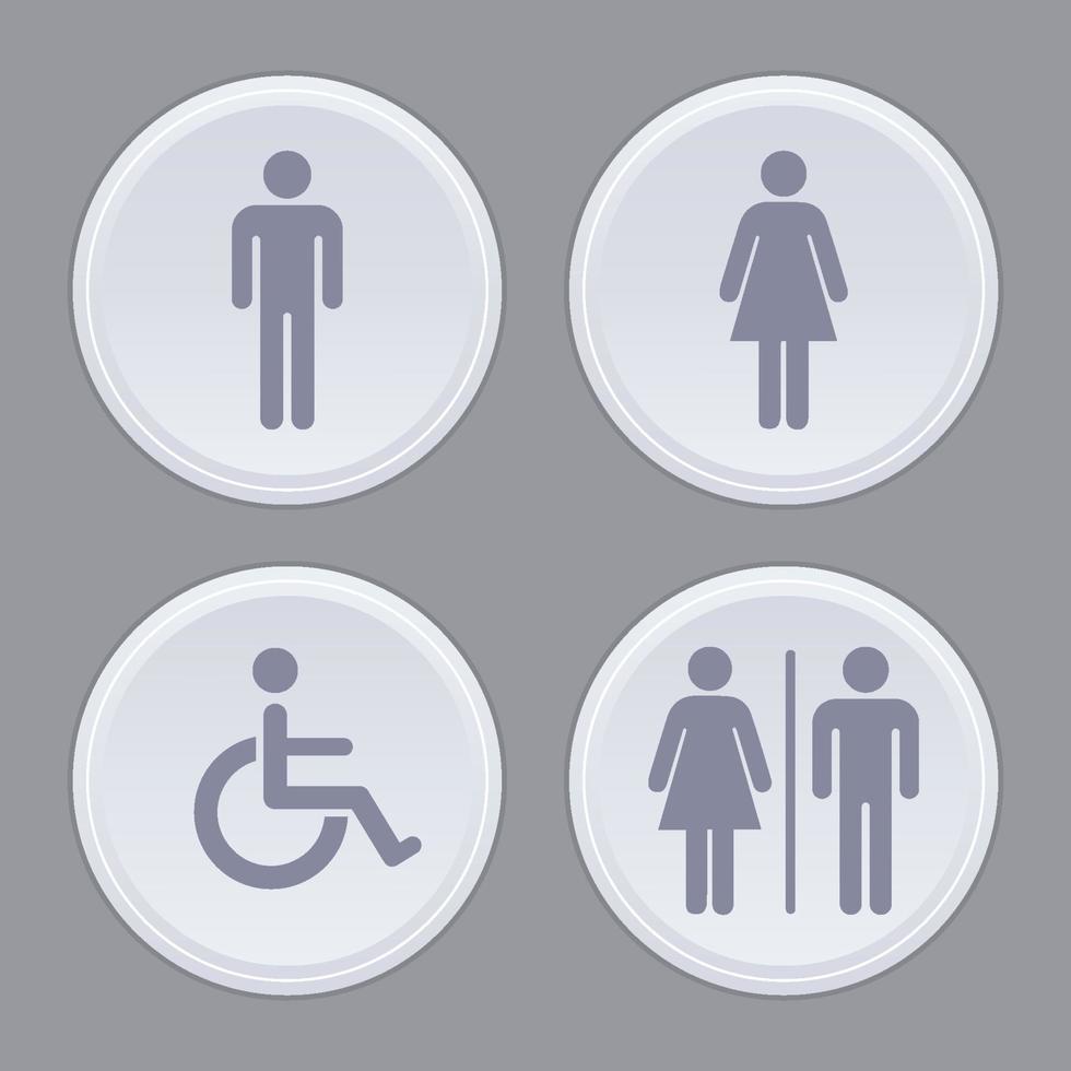 banheiro placa Sanitário público placa símbolo homem mulher banheiro simples minimalista Projeto ilustração vetor